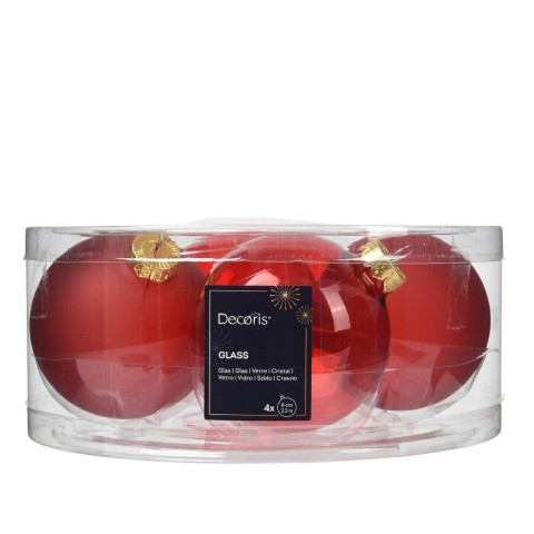 SFERA VETRO D.8CM. MIX ROSSO